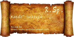 Kató Szilvia névjegykártya